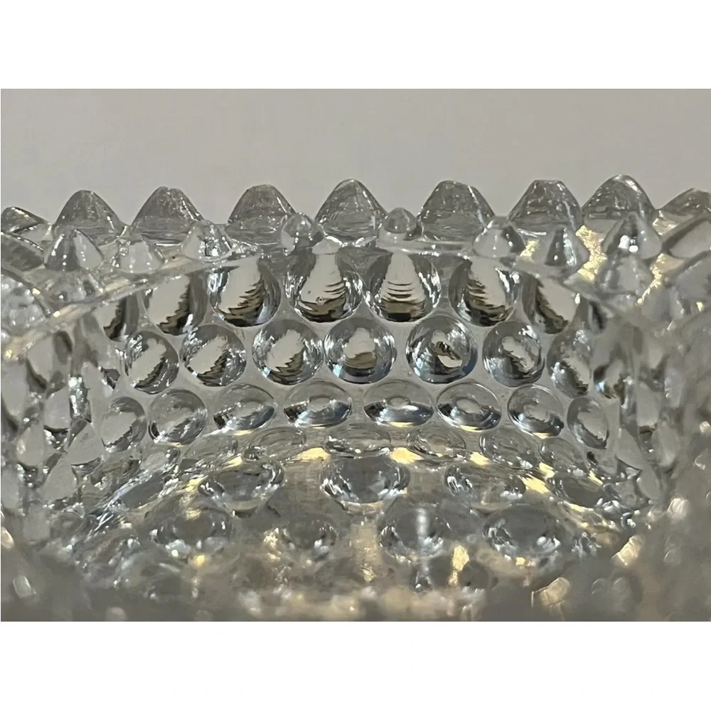 Vintage Fenton  Hobnail Salt Cellar, Votive Holder, pointed hobnail clear glass